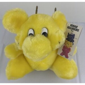 VTG 1991 Kodak Kolorkins Shutter Plush Toy Yellow Stuffed Camera Mascot w Tag 9
